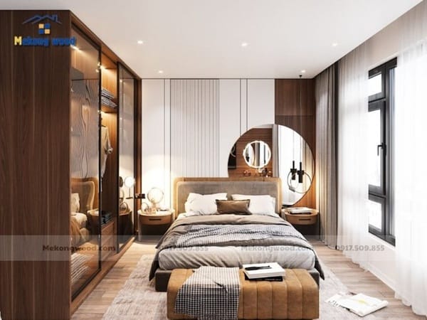 thi công nội thất với ván phủ laminate