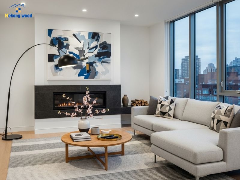 thiết kế phong cách phòng khách Minimalism