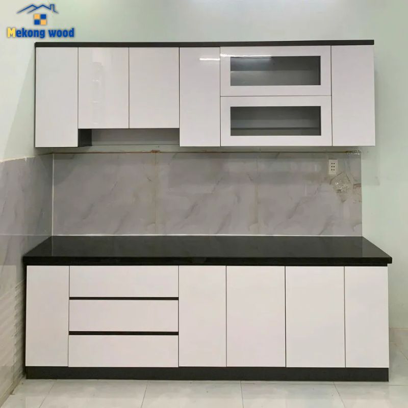 mẫu tủ bếp chữ i 2m cho nhà nhỏ