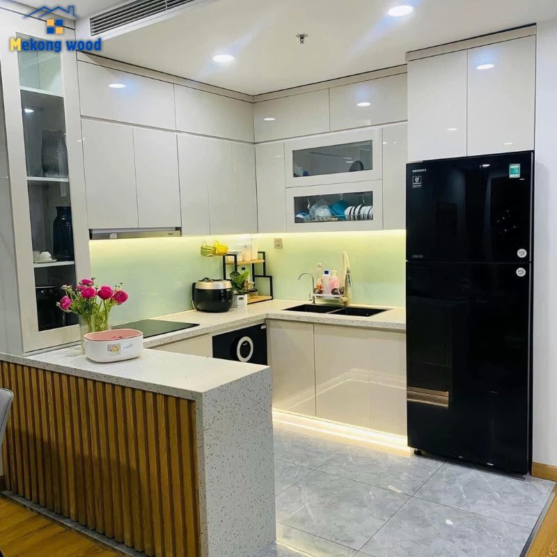 mẫu tủ bếp U dành cho chung cư hoặc căn hộ nhỏ