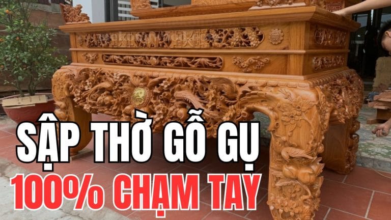 sập thờ gỗ gụ chạm tay 100%