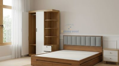 combo giường tủ gỗ công nghiệp 3 món