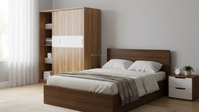 Combo giường tủ phòng ngủ gỗ công nghiệp tại mekongwood