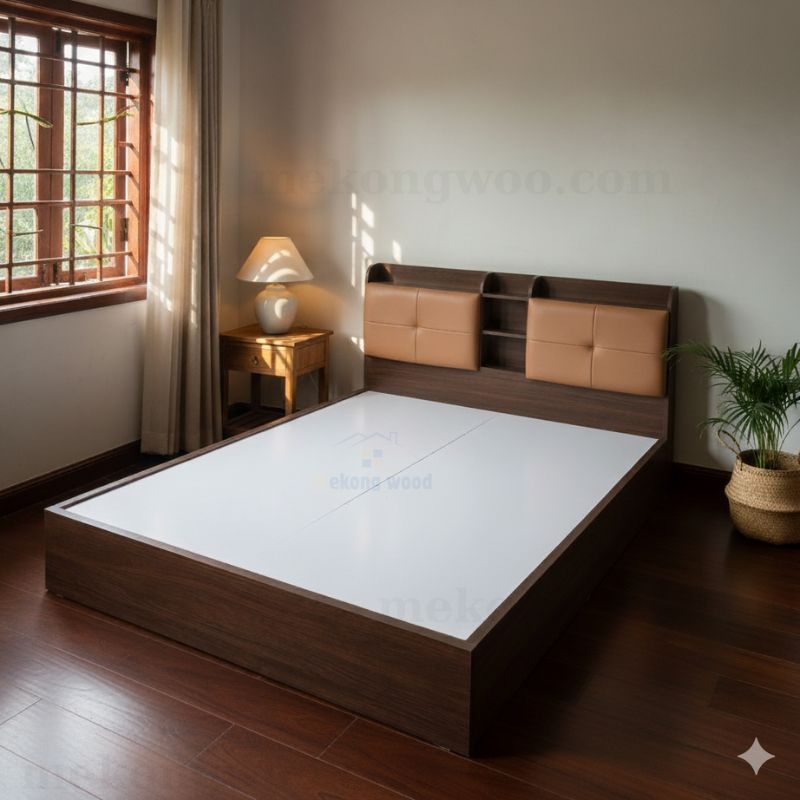 giường gỗ công nghiệp bọc da đẹp