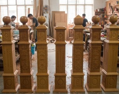 mẫu trụ cầu thang gỗ tự nhiên tại mekongwood