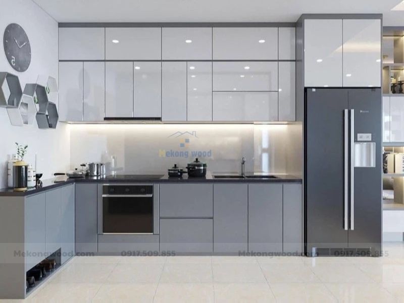 hình ảnh tủ bếp acrylic chữ L đẹp và sang trọng