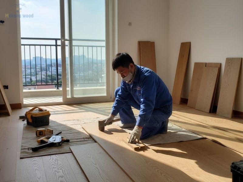 Dịch vụ sửa sàn gỗ tại TPHCM , Đồng Tháp và toàn khu vực Miền tây của Mekongwood