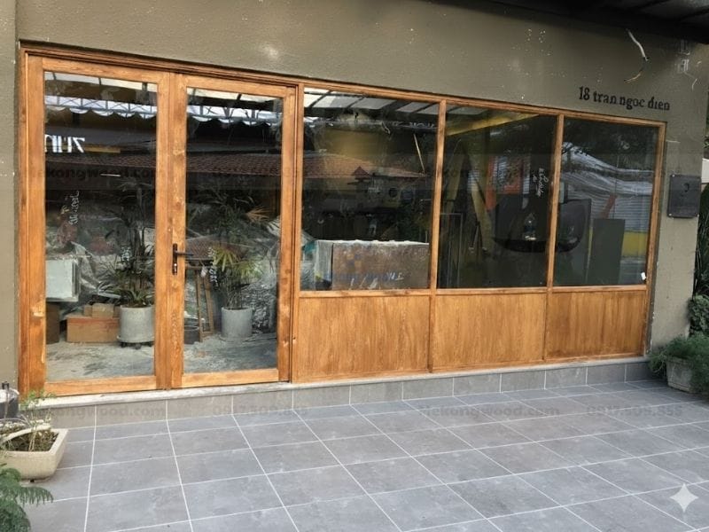 mẫu cửa gỗ kính đẹp