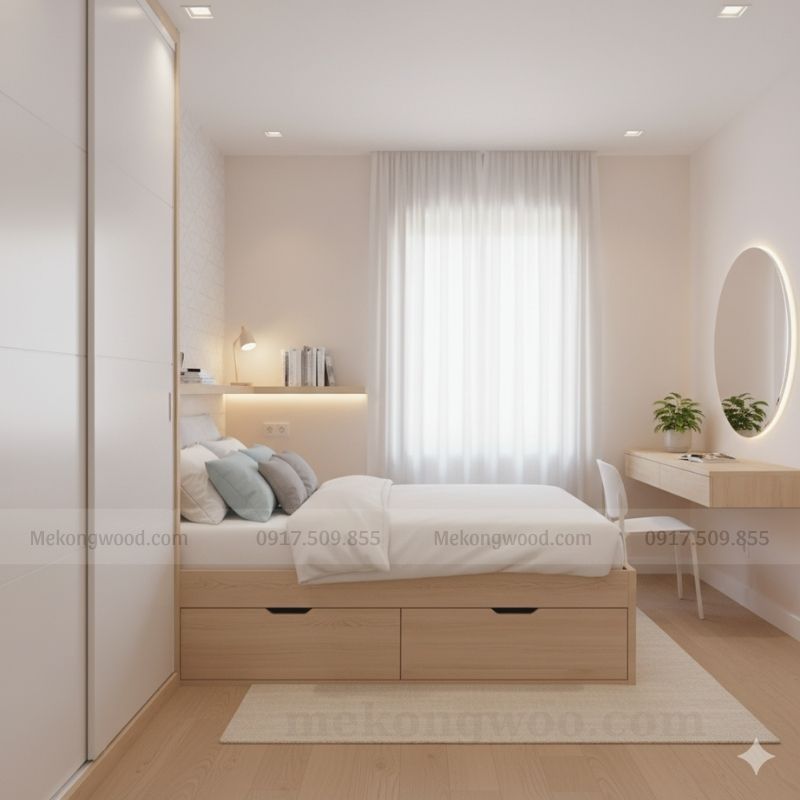 mẫu thiết kế phòng ngủ đa năng cho vợ chồng