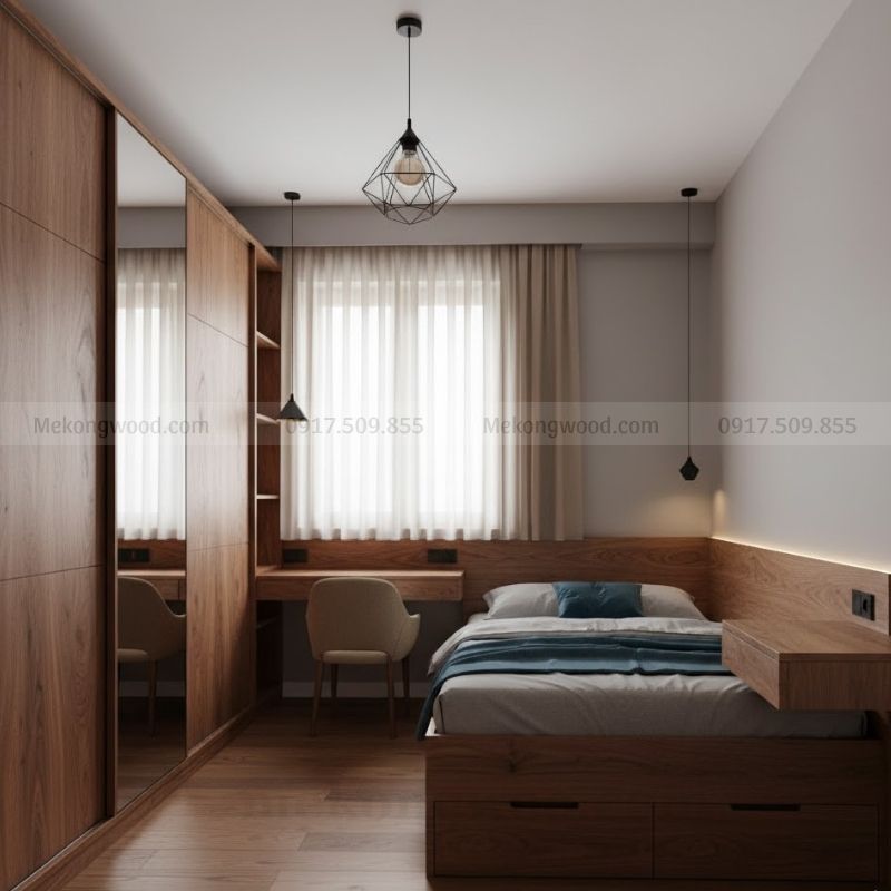 Thiết kế nội thất phòng ngủ nhỏ với 10m2 cho chung cư nhà phố