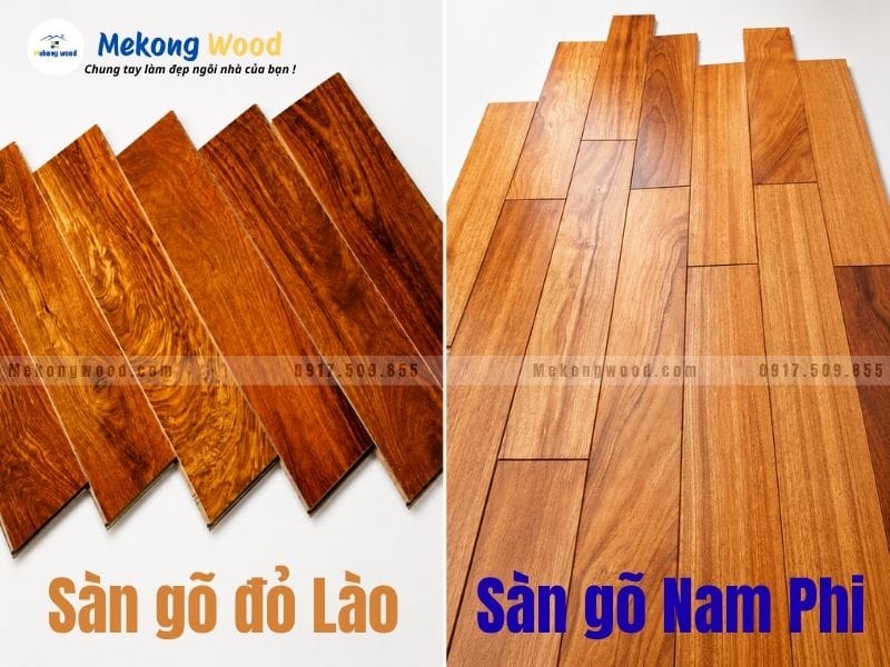 Hình ảnh nhận biết sàn gõ đỏ Lào và sàn gỗ gõ đỏ Nam Phi