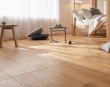 mẫu sàn gỗ sồi trắng sang trọng cho căn hộ chung cư - nhà phố