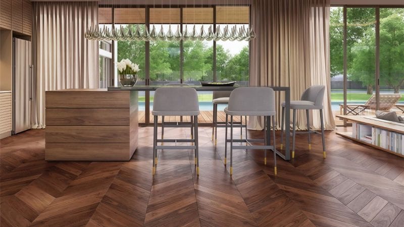 sàn gỗ óc chó tự nhiên sang trọng và cao cấp