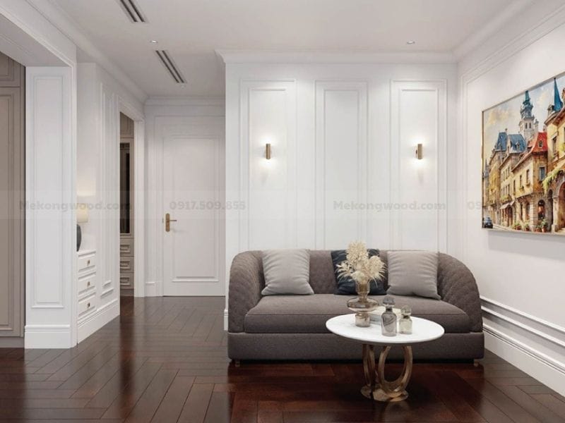 sảnh thư giãn trong chung cư được thiết kế đơn giản