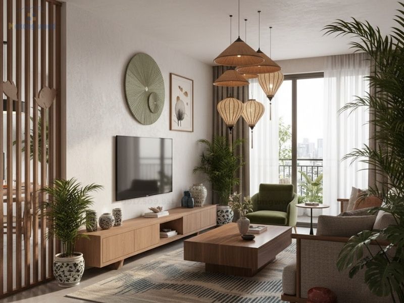 hình ảnh thiết kế nội thất phòng khách chung cư 90m2 đẹp và hiện đại