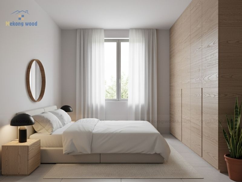 mẫu thiết kế phòng ngủ nhỏ tối giản