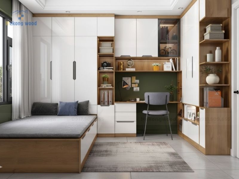 hình ảnh thiết kế tủ quần áo cho phòng ngủ nhỏ
