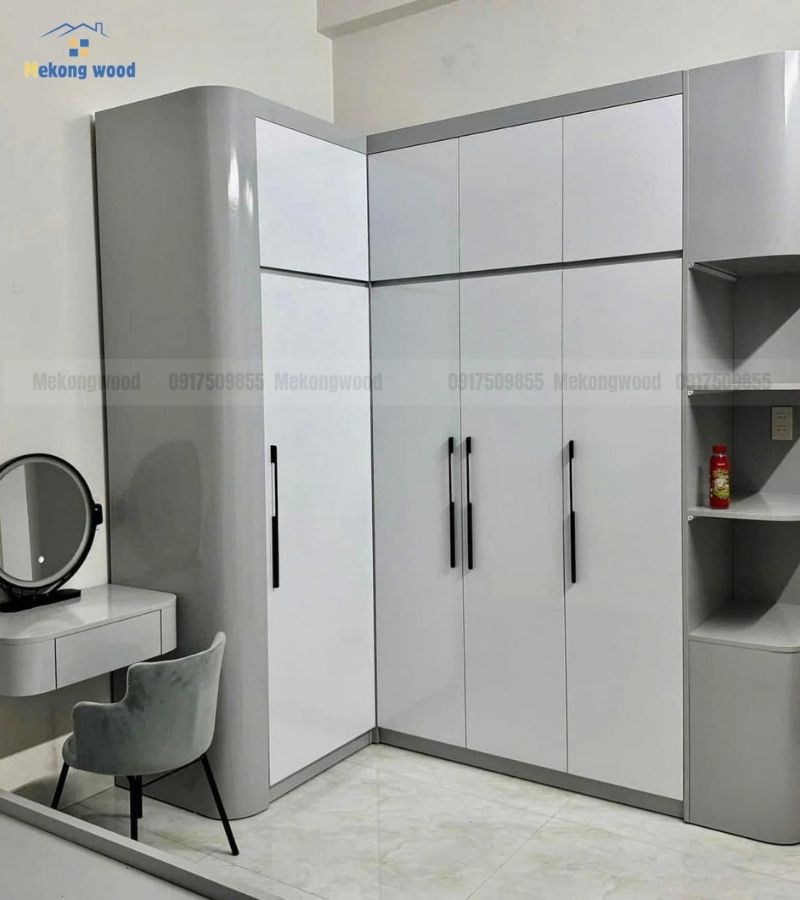 mẫu tủ quần áo góc cho phòng ngủ nhỏ