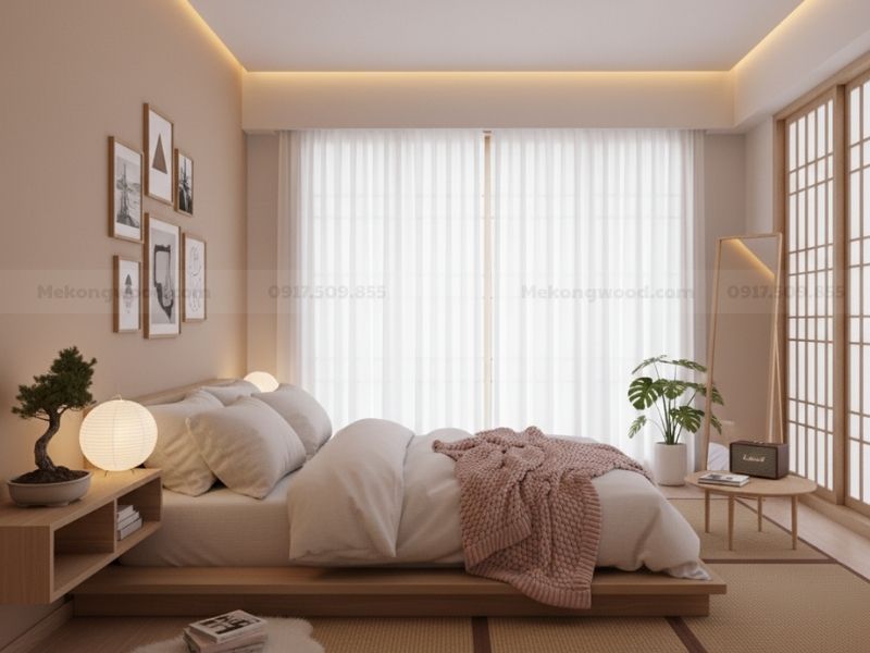 Decor phòng ngủ đẹp theo phong cách hàn và nhật