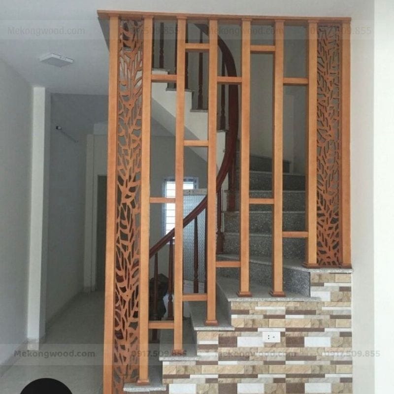 Trang trí hoa văn cnc trên vách ngăn