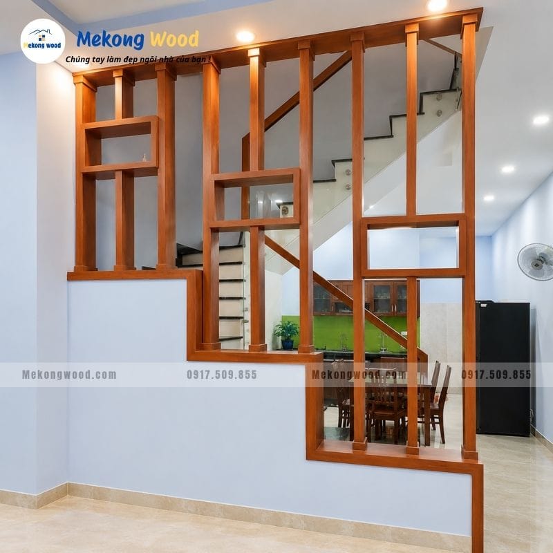 Hình ảnh mẫu vách ngăn cầu thang tam cấp thiết kế hiện đại