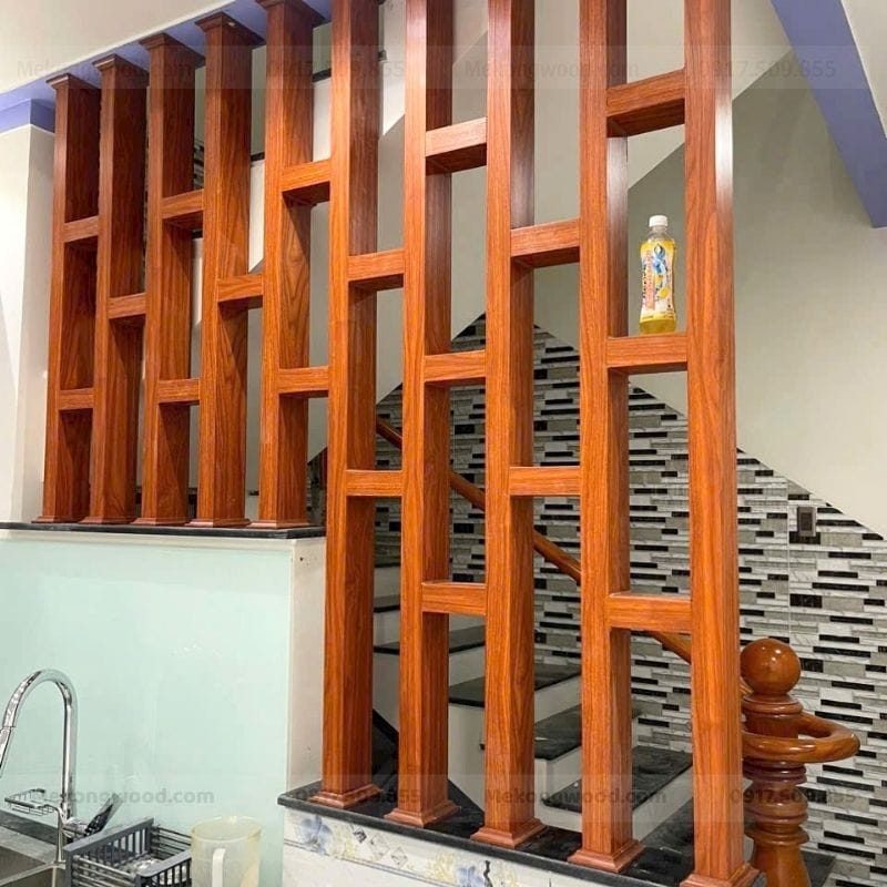 Mẫu vách ngăn dùng nhựa giả vân gỗ