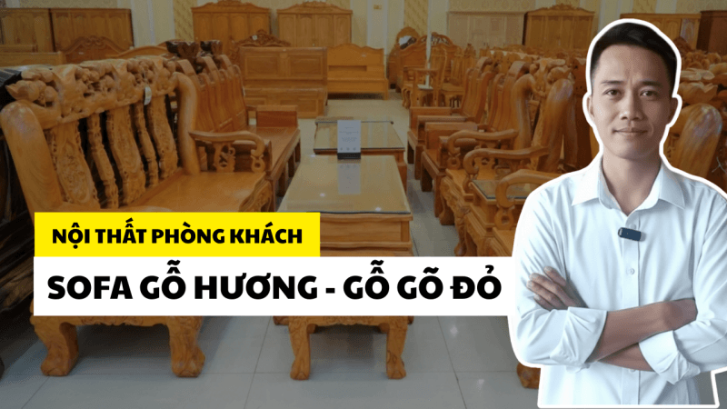 Ghế Sofa Gỗ Minh Đào Gỗ Gõ Đỏ và Gỗ Hương