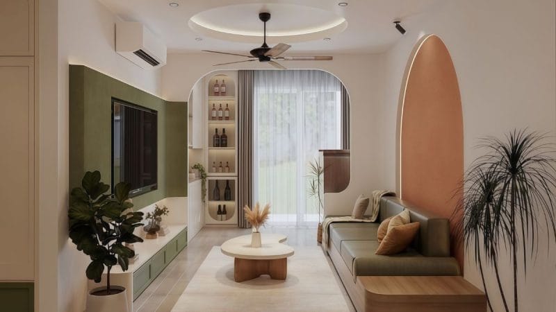 decor phòng khách chung cư sang trọng và hiện đại tại Mekongwood