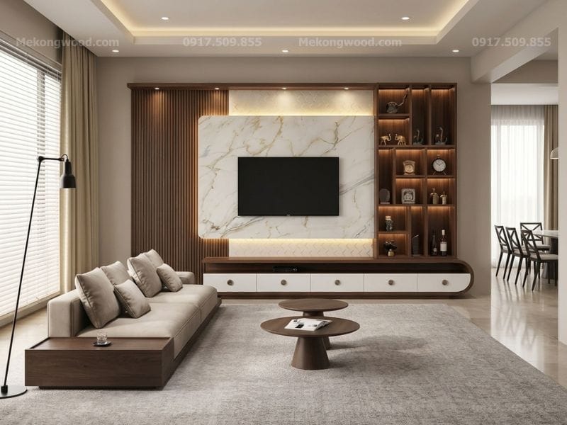 Decor phòng khách chung cư với diện tích 80m2