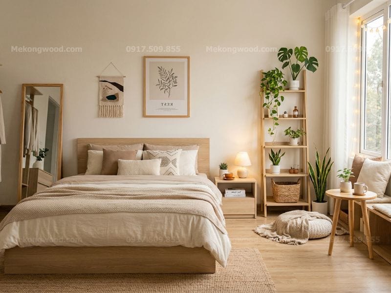 Decor phòng ngủ chill kiểu Hàn Quốc