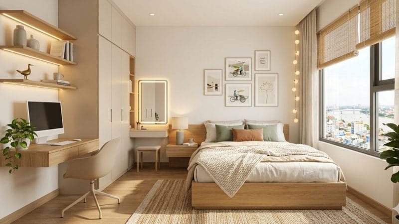 Hình ảnh decor phòng ngủ chill cựa đẹp tại Mekongwood