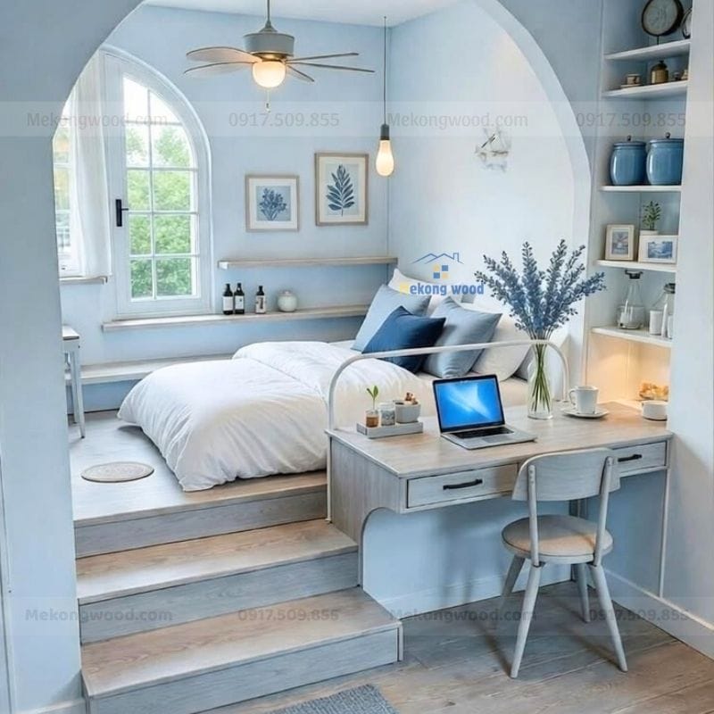 thiết kế phòng ngủ nhỏ 12m2 với phong cách hhieejn đại