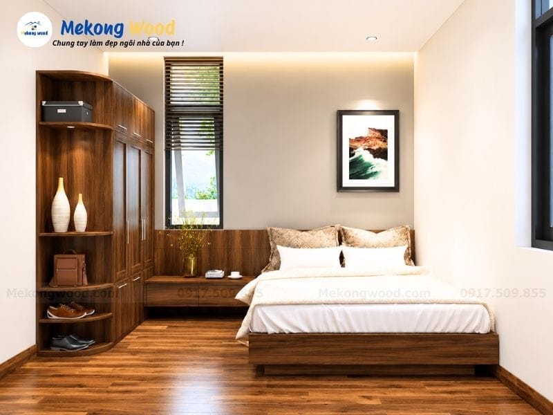 Thiết kế nội thất phòng ngủ nhà phố tối giản
