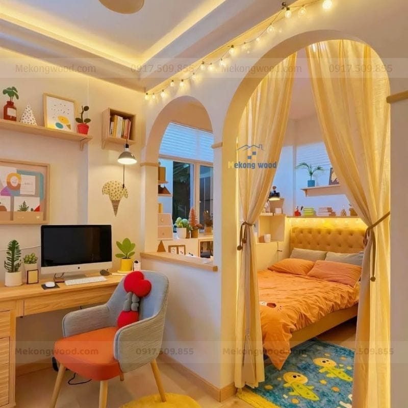 Mẫu thiết kế phòng ngủ nhỏ 12m2 tại phường Cai Lậy