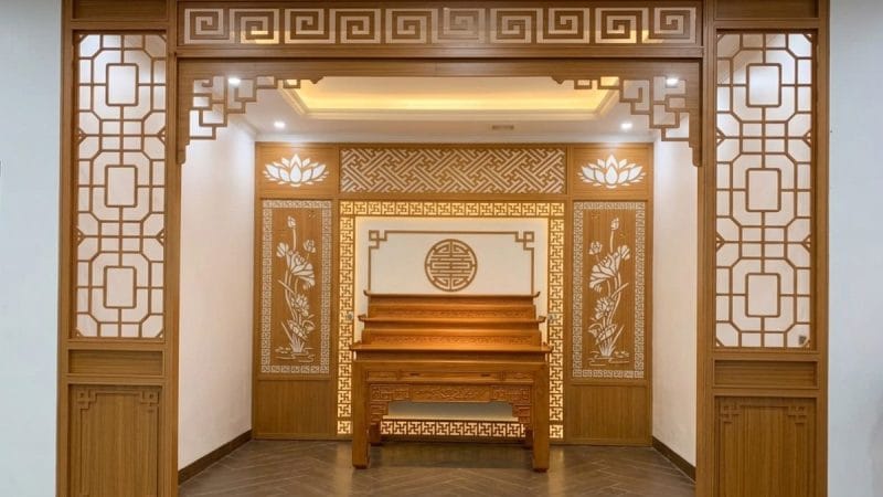 Mekongwood -Thiết kế mẫu phòng thờ tại Mỹ Yên - Tây Ninh miễn phí