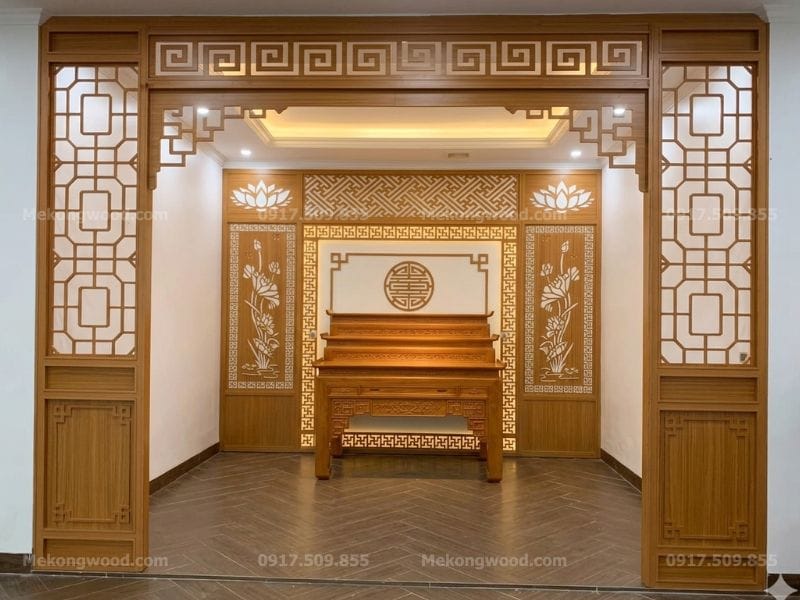 Thiết kế mẫu phòng thờ tại Mỹ Yên - Tây Ninh, chuẩn phong thủy cho gia đình Anh Phong