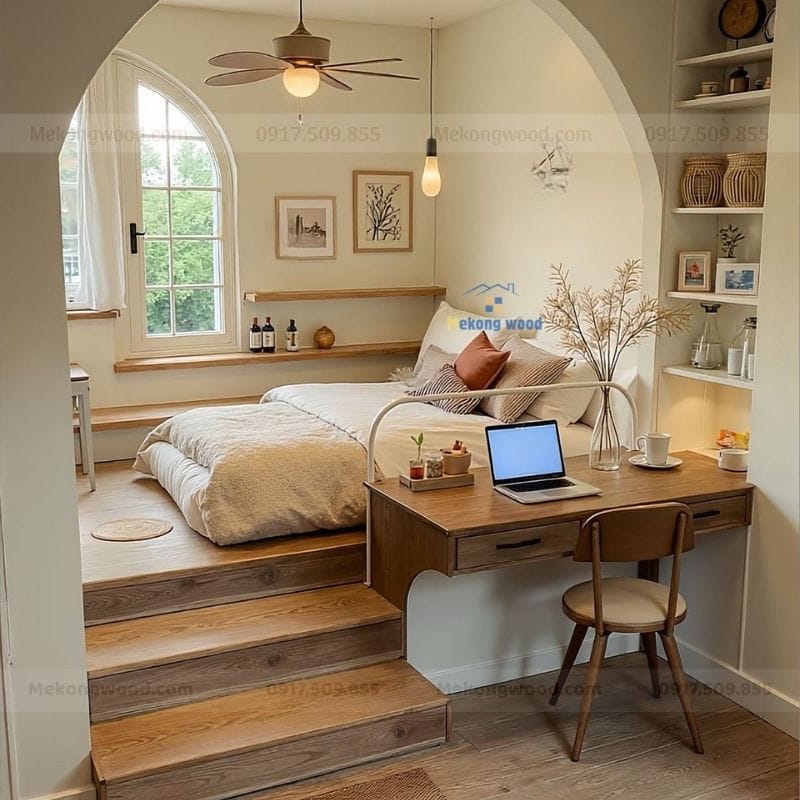 Hình ảnh thiết kế trang trí mẫu phòng ngủ nhỏ gọn hiện đại và tiên nghi