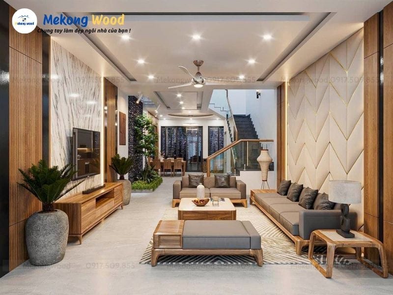 Hình ảnh thiết kế nội thất phòng khách nhà phố