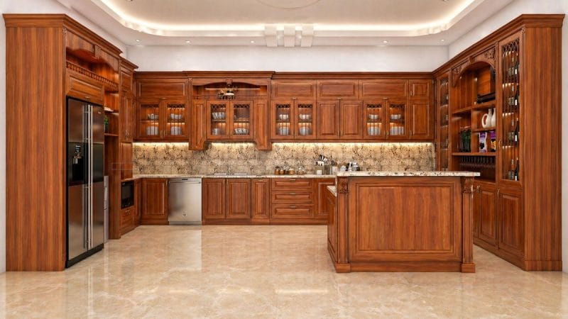 khám phá mẫu tủ bếp gỗ tự nhiên sang trọng và cao cấp