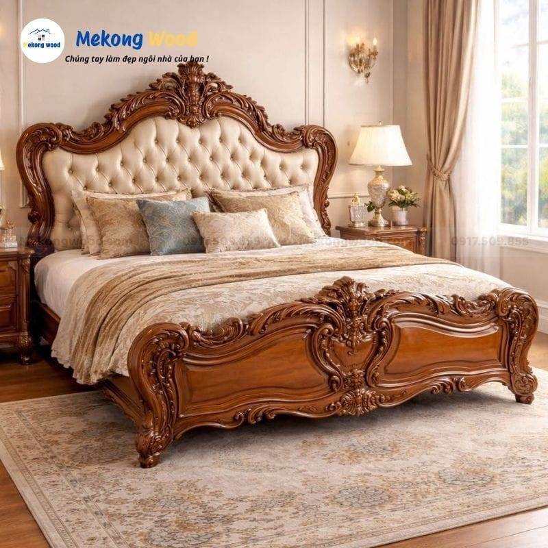 Hình ảnh phòng ngủ tân cổ điển gỗ tự nhiên dành cho nhà phố