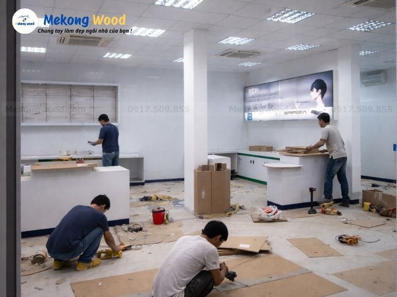 hình ảnh thi công nội thất văn phòng