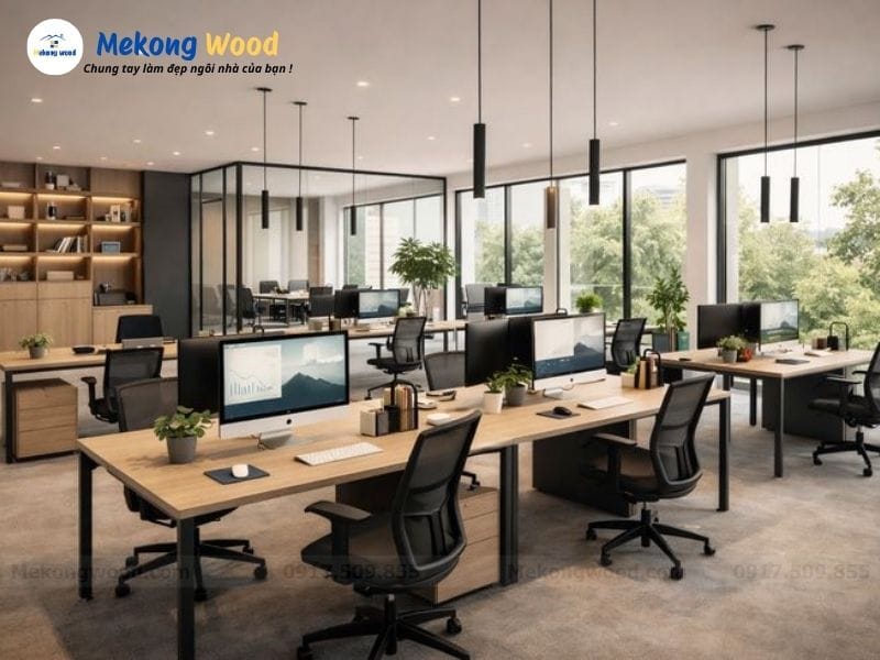 Hình ảnh thiết kế nội thất văn phòng làm việc chung