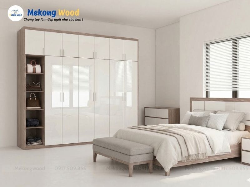 Hình Ảnh Tủ Quần Áo 6 Cánh Acrylic