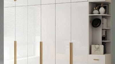 Tủ Quần Áo 6 Cánh Gỗ Công Nghiệp Phủ Acrylic