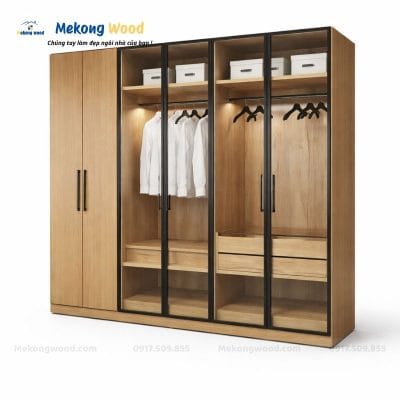 Tủ Quần Áo Cánh Kính 3 Buồng Hiện Đại