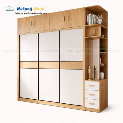 Tủ Quần Áo Cửa Kéo Ngang Gỗ Công Nghiệp