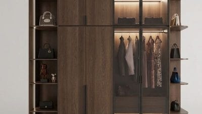 Tủ quần áo gỗ công nghiệp cánh kính -TAHD06