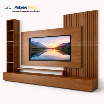 Vách Tivi Phòng Khách Đẹp Hiện Đại