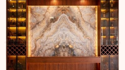 Vách Tivi Phòng Khách Kết Hợp Tủ Rượu Hiện Đại