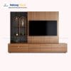 Mẫu Vách Tivi Phòng Khách Hiện Đại Màu Gỗ Óc Chó